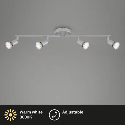 Produktbild von LED Spotleuchte Deckenleuchte 4xGU10 12W schwenkbar Metall Titanfarbig Briloner