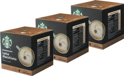 Image de Lot de 3 Nescafé Dolce Gusto Starbucks Latte Macchiato, café, café au lait, capsules de café, 3 x 12 capsules