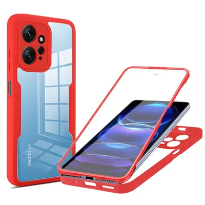 Produktbild von 360° Grad Hülle Xiaomi Redmi Note 12 4G Rundum vollschutz mit Displayschutz Rot