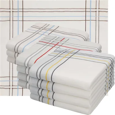 Produktbild von Betz 12 Stück Herren Stoff Taschentücher Set Größe 40x40 cm 100% Baumwolle verschiedene Dessins Farbe - Design 5