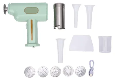 Image de Machine à pâtes électrique, portable et automatique, en acier inoxydable, avec 5 moules à pâtes, idéale pour une utilisation à la maison