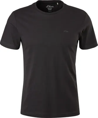 Produktbild von s.Oliver Herren T-Shirt - Basic, Rundhals, Baumwolle, einfarbig Schwarz XL