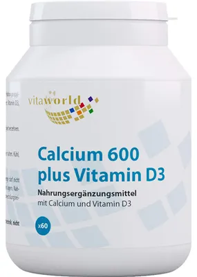 Immagine prodotto di Vitaworld Calcio 600 più Vitamina D3 Compresse, 60 compresse