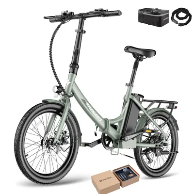 Produktbild von Pedelec 20 Zoll 250W Shimano 7S 36V 20Ah Akku 150km Reichweite spritzwassergeschützt IPX5, Grün