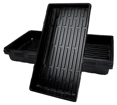 Produktbild von 5 Stück Anzuchtplatten Pflanzen Schwarz 54 x 28 cm Anzuchtschalen ohne Abflusslöcher für Pflanzenkeimung