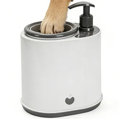 Produktbild von Elektrischer Pfotenreiniger, Tragbarer Hundepfotenreiniger, automatische 360°-Silikonbürste, USB-Ladefunktion,für Hunden und Katzen
