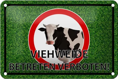 Produktbild von Blechschild Hinweis 18x12cm Viehweide Betreten verboten