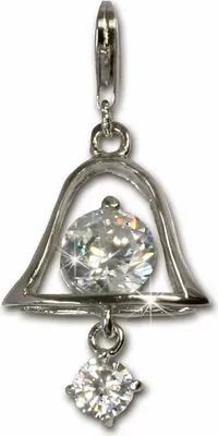 Image de SilberDream Charm bracelet pendentif cloche zirconium 925 argent véritable FC4108