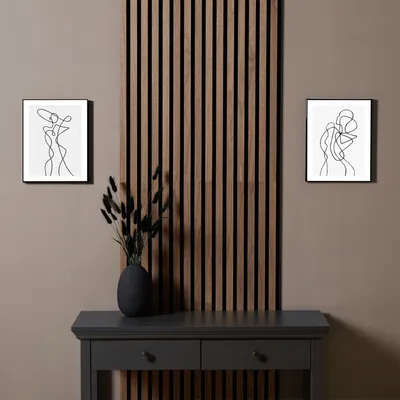 Produktbild von Homestyle4u 2624, Akustikpaneele 4er Set 120x60 cm Braun Wallnuss Holz