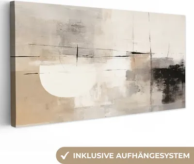 Zdjęcie produktu dla MuchoWow® - Obraz na płótnie - Abstrakcja - Sztuka - Szary, obraz na ścianę, dekoracja ścienna, obrazy do salonu, 40x20cm