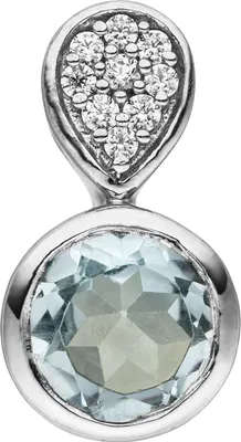 Produktbild von JOBO Anhänger 925 Silber 1 Blautopas hellblau blau 9 Zirkonia