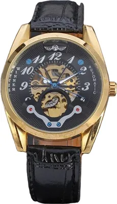 Produktbild von Herren Uhr Winner AD-23714 - Schwarz / Gold KP23714
