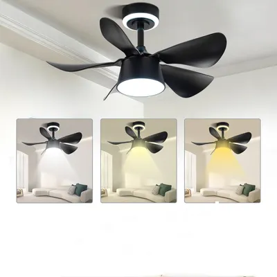 Produktbild von Deckenventilator mit Beleuchtung und Fernbedienung, 5 Flügeln Umkehrbare Deckenventilator,Deckenlampe Ventilator mit Leise DC Motor für Schlafzimmer