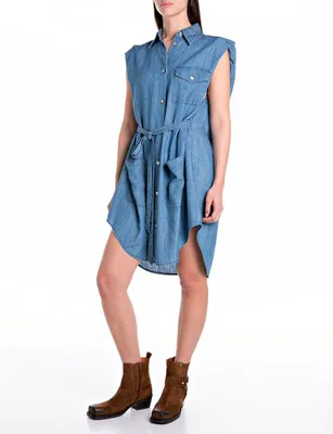 Produktbild von Replay W9161a.000.42889c Kurzes ärmelloses Kleid Blau M Frau Blau M
