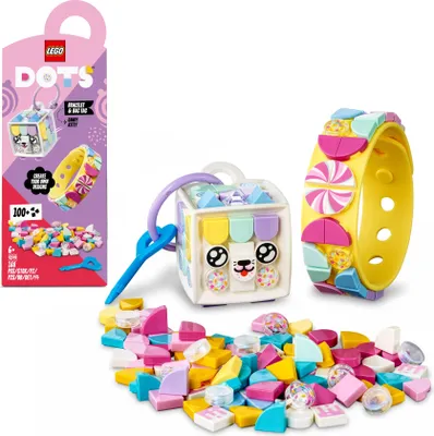 Produktbild von LEGO 41944 DOTS Candy Kitty Armband & Taschenanhänger mit Katze