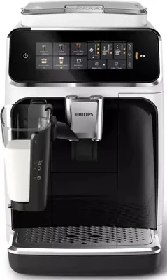 Produktbild von Philips Kaffeevollautomat Serie 3200, 5 Kaffeeeinstellungen, LatteGo-Milchsystem, Touch-Display, weiß (EP3343/50)