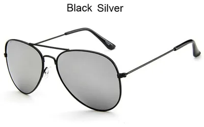 Schwarz-silberne verspiegelte Piloten-Sonnenbrille