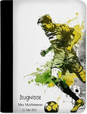 Produktbild von Zeugnismappe, Dokumentenmappe, Ordner A4, Fußballspieler grün gelb