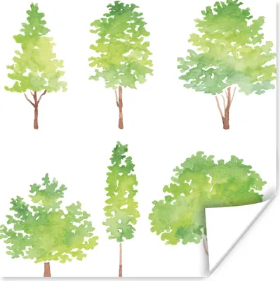 Produktbild von MuchoWow® Poster Aquarell - Baum 100x100 cm - Babyzimmer