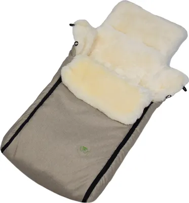 Produktbild von Lammfell Babyfußsack KESSY für Kinderwagen und Buggy Beige