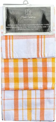 Produktbild von Set Küchenhandtücher, 3-teilig, 100 % Baumwolle, klassisches Karomuster, Ara 45x65 Orange