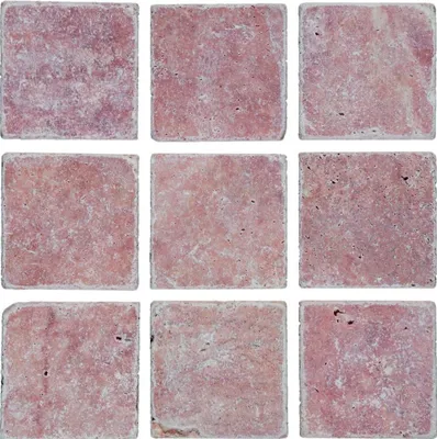 Produktbild von MOSANI Travertin Naturstein Fliesen Rosso Antique rot, matt, nicht frostsicher, 100x100x10 mm, für Wand, Boden, Nassbereich und Spritzwasserbereich, 50 Stück, MOSF-45-46130