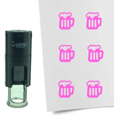 Obrázok produktu pre CombiCraft Stamp Beer 10mm okrúhly - ružový atrament