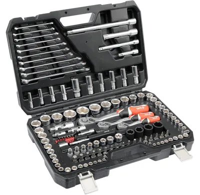 Produktbild von YATO YT-38801 Steckschlüssel Satz 120-tlg. Werkzeugkoffer Ratsche Werkzeugset