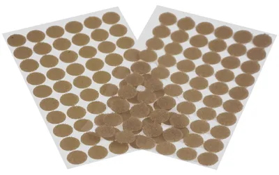 60 Klettpunkte, Klettband-Punkte, Klebepunkte, 15mm hellbraun