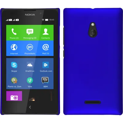 Produktbild von PhoneNatic Case kompatibel mit  Nokia XL - Hülle blau gummiert Hard-case + 2 Schutzfolien