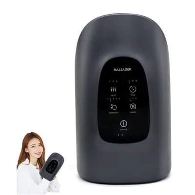Produktbild von elektrischer handmassager mit wärme, kabelloser handmassager mit kompression, lindert taubheitsgefühl und finger schmerzen (grau)