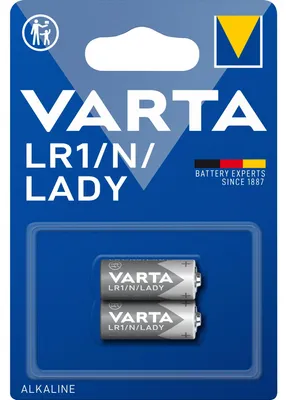 Produktbild von Varta 1x2 LR 1 Lady, Einwegbatterie, Alkali, 1,5 V, 2 Stück(e), 850 mAh, Blau, Silber