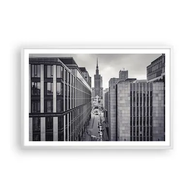 Produktbild von Gerahmtes Poster - Weißer Rahmen - Warschau Palast Kultur - 91,5x61 cm - Wand Bild - Wanddeko - Wandbilder - Kunstposter - Wandposter - Bilderrahmen - Bilder - Kunstdruck - P2WAA91x61-4382