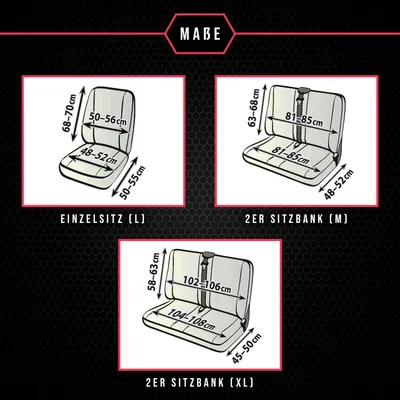 Produktbild von Autositzbezüge Universal Schonbezüge für Volkswagen T6 (15- ) Schwarz 6-Sitze