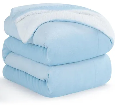 Obrázok produktu pre Kuscheldecke Sherpa Fleece, svetlomodrá, 220x240 cm
