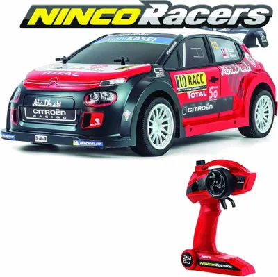Produktbild von Ninco Racers Citroën C3 WRC Offizielle Rallye-Weltmeisterschaft. Maßstab 1/10. Ferngesteuertes Auto. 2.4GHz Rot und Schwarz NINCO