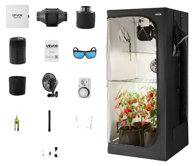 Zdjęcie produktu dla Profesjonalny Namiot Do Uprawy Roślin Vevor 80X80X180 Cm Led 150W