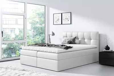 Obrázek produktu pro Čalouněná postel REX - 200x220, bílá + topper
