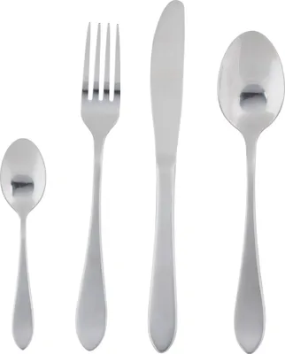 Produktbild von alpina Besteckset 16-Teilig - 4 Personen - Spülmaschinenfest - Edelstahl