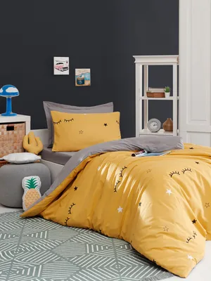 Produktbild von L'Essentiel Linge de Maison, Einzel-XL-Bettbezug-Set (DE), Dide - Yellow, 65 % BAUMWOLLE / 35 % POLYESTER, Gelb, 155 x 200 cm