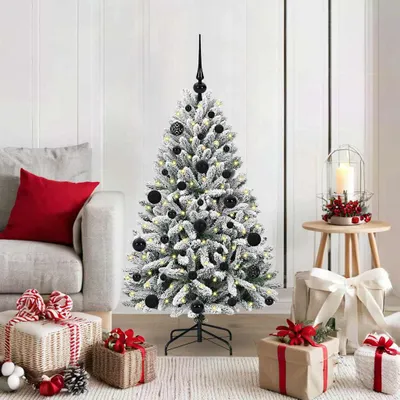 Zdjęcie produktu dla Maison Exclusive – Sztuczna choinka świąteczna w kolorze zielonym i białym, 120 cm, z PVC i metalu