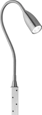 A silver LED desk lamp with a flexible gooseneck and a clamp base.
