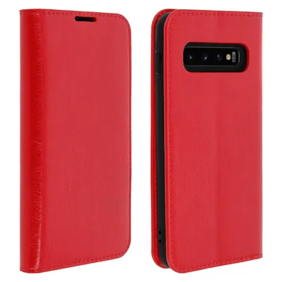 Obrázek produktu pro Business kožený kryt, ochranné pouzdro s peněženkou pro Galaxy S10 Plus - červené