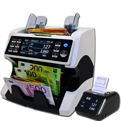 Produktbild von BEITZ BS-950A Geldzählmaschine mit Thermodrucker BS-P30 | 2-Taschen-System