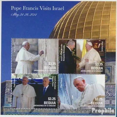 Produktbild von Briefmarken St. Vincent - Bequia 2014 Mi 971-974 Kleinbogen (kompl.Ausg.) postfrisch Israelreise von Papst Franziskus