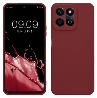 Produktbild von kwmobile Handyhülle für HONOR 200 Smart 5G / X7C 4G Hülle - weiches Handy Silikon Case - Schutzhülle Cover - Bordeaux Violett
