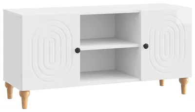 Zdjęcie produktu dla Szafka pod telewizor Biały wysoki połysk 102 x 34,5 x 50 cm