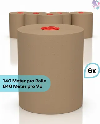 Produktbild von Handtuchrollen "ECO-Natural" 6 Rollen je SET, 2-lagig, 140m je Rolle, 100% FSC/Recycling, für Blanc Cosmos Handtuchspend Verpackungseinheiten: 1 Set