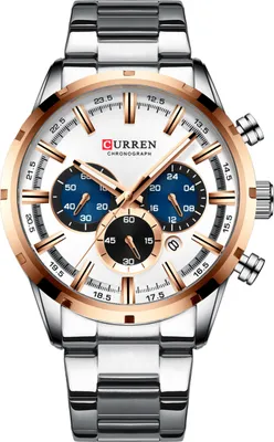 Produktbild von CURREN 8355 Herren-Armbanduhr, sportlich, Quarz, Chronograph, mit leuchtenden Zeigern, modisch, Edelstahl, Uhr, Datum