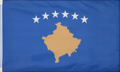 Produktbild von MUWO "Nations Together" | Kosovo Flagge | 150×90 cm | Verstärktes Besatzband | Doppelt gesäumte Ränder | MW-49